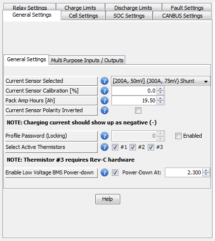 Pack Settings Page